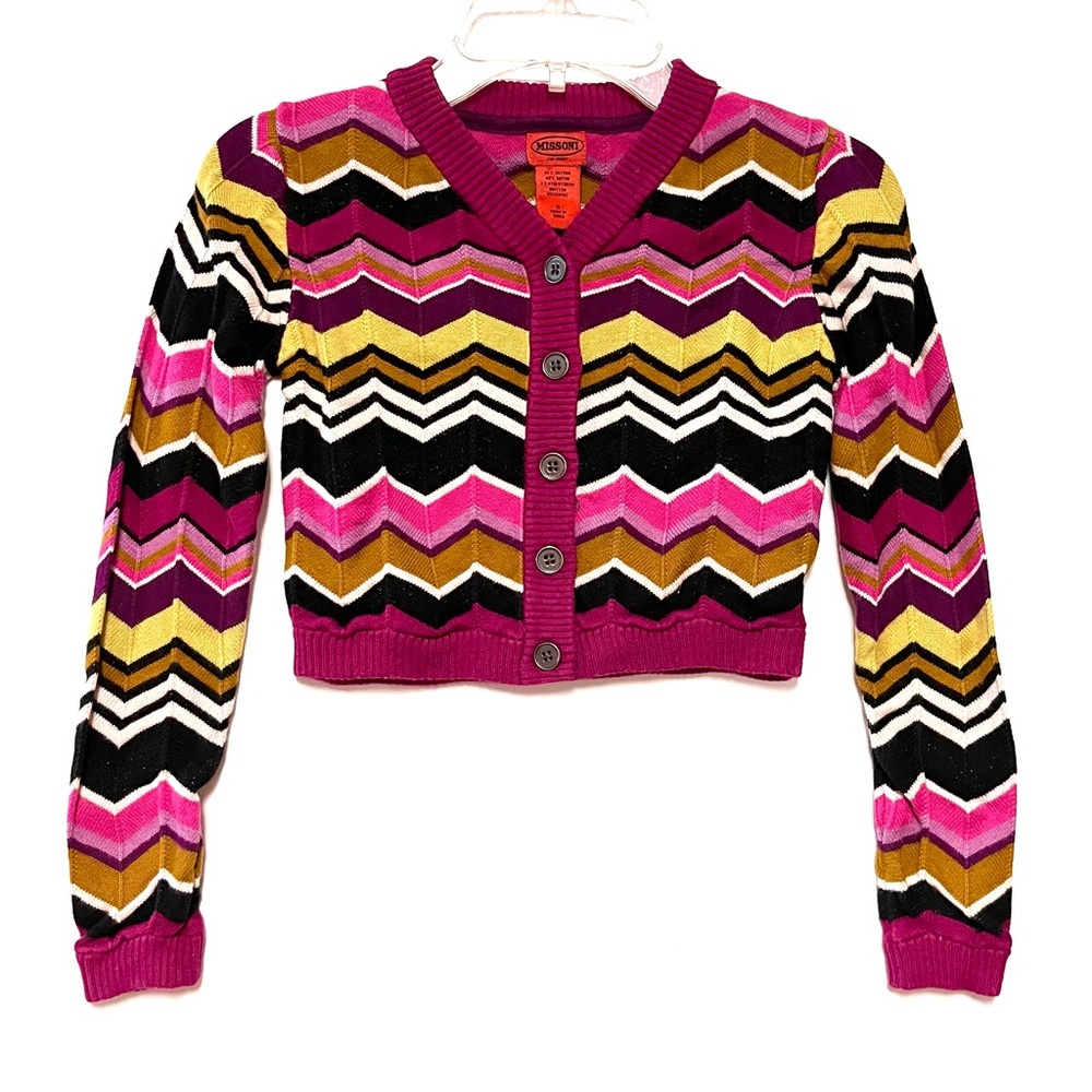 Missoni for Target Girls Chevron Cardigan Sweater Size Small Multicolor Zigzag